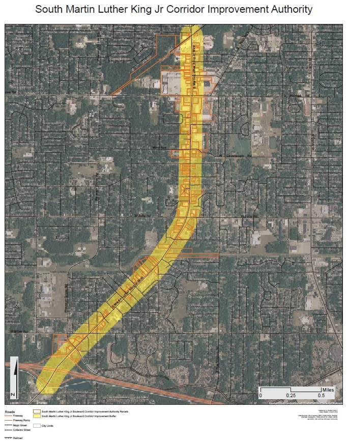 South MLK Jr Blvd corridor map