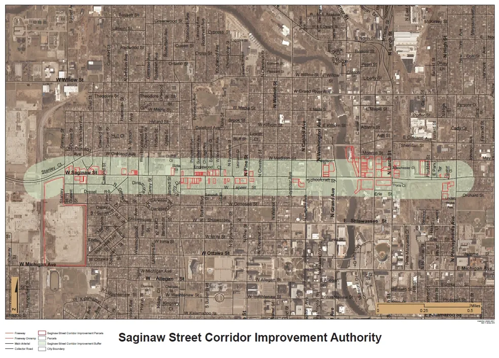Saginaw St Corridor map